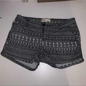 Black and white tribe designed shorts